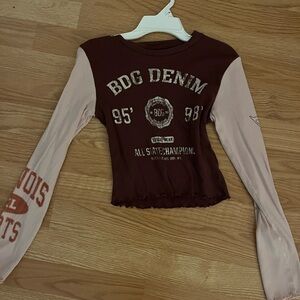 BDG Brown and Tan Graphic Long Sleeve